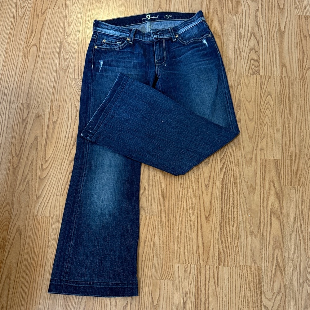 7 For All Mankind Dark Blue Flare Jeans